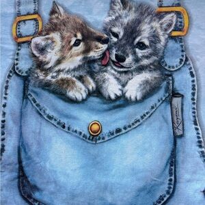 Vintage The Mountain Blue Wolf Graphic Tee-size M(21x26)